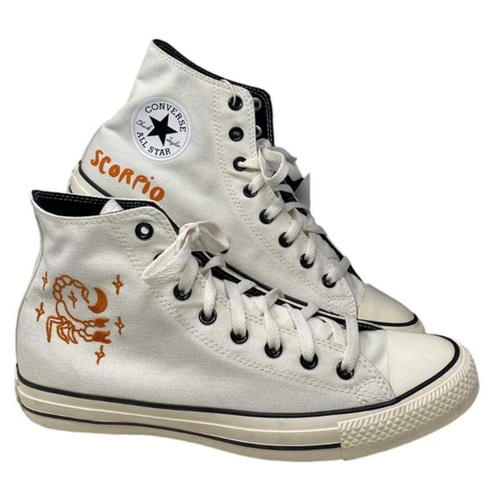 Converse Chuck Taylor High Canvas White Scorpio Men Sneaker Custom 172516C-WHITE